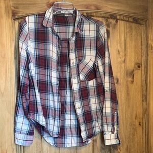 Miami Red and White Plaid Button Down Shirt